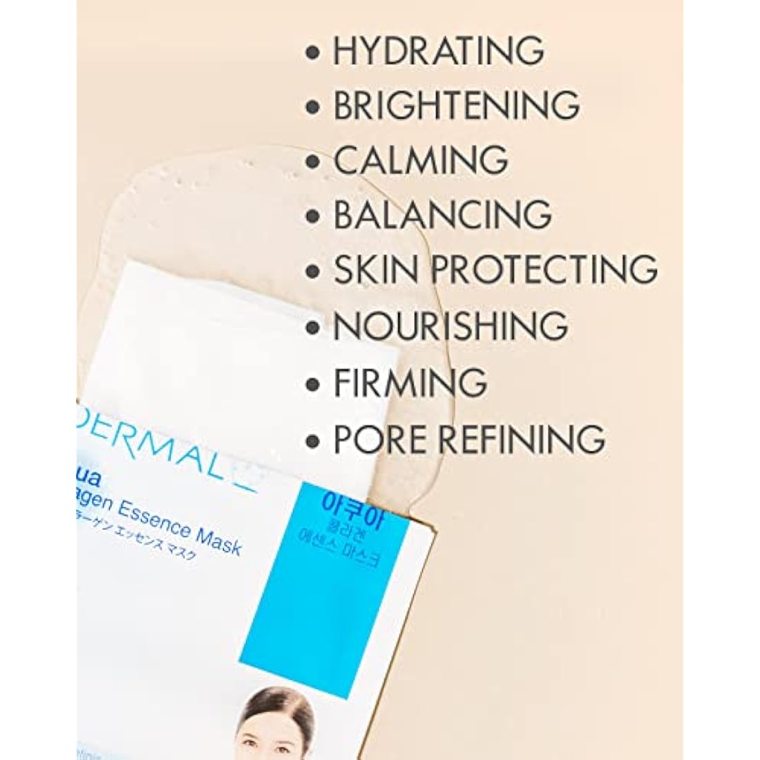 DERMAL 39 Combo Pack Collagen Essence Full Face Facial Mask Sheet - The Ultimate Supreme Collection for Every Skin Condition Day to Day Skin Concerns. Nature made Freshly packed Korean Face Mask