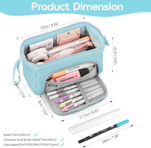 Mamowla Large Pencil Cases for Girls Super Big Pencil Case for Women Zipper Smoothy Pen Case Pouch Holder Stationery Organizer Duarable School Pencil Cases