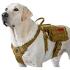 OneTigris Service Dog Vest Harness, Service Dog Cape Guardian Dog Molle Backpack with Pouches for Medium and Large Dogs (Brwon, L)