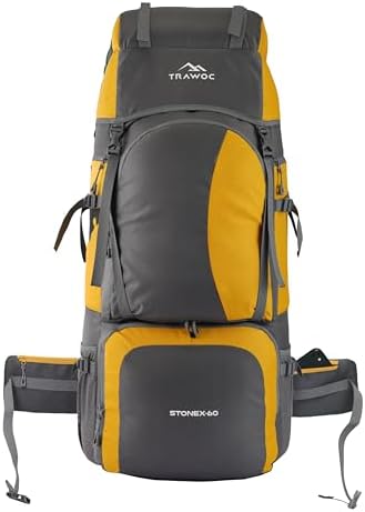 TRAWOC STONEX 60 Ltr Travel Backpack Trekking Rucksack bag for Men & Women Travel Bag Hiking Backback, HK001