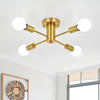 ASHUAQI Gold Sputnik Chandeliers - 4 Lights Semi Flush Ceiling Lights for Living Room, Bedroom, Kitchen, Lounge, Hallway