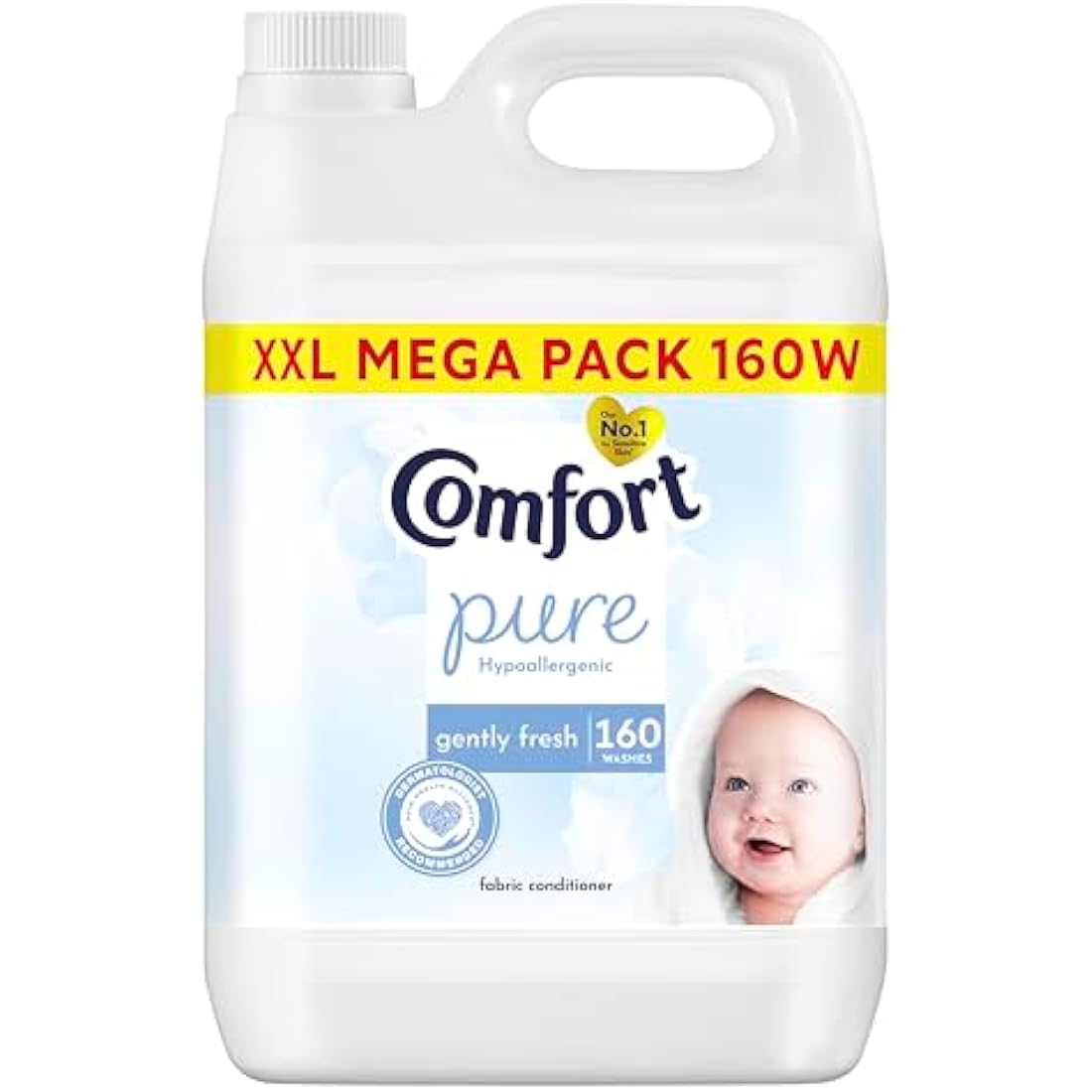 Comfort Pure Sensitive Fabric Conditioner dermatologically tested gentle next to sensitive skin 160 washes (4.8 L)