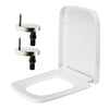 Rectangular Square Soft Close Toilet Seat Quick Release Loo Seat Easy Cleaning, Easy Installation with Adjustable Hinges White (42cm L x 36cm W),
