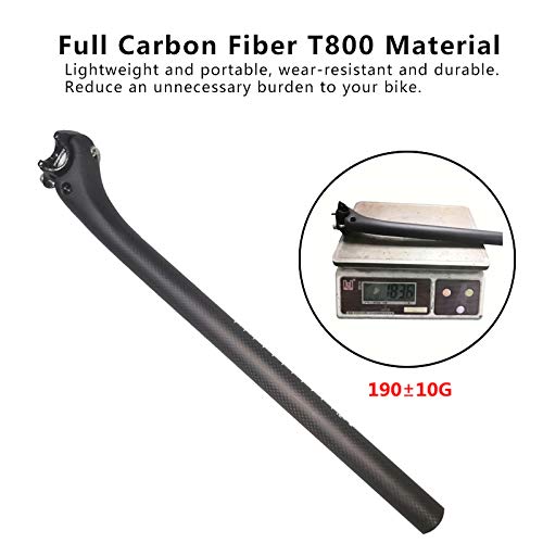 ROADNADO Bicycle SeatPost, Carbon Fiber Bike Seatpost Matte 27.2 * 400mm Adjustable Seatpost for MTB Road Bike BMX Seattube