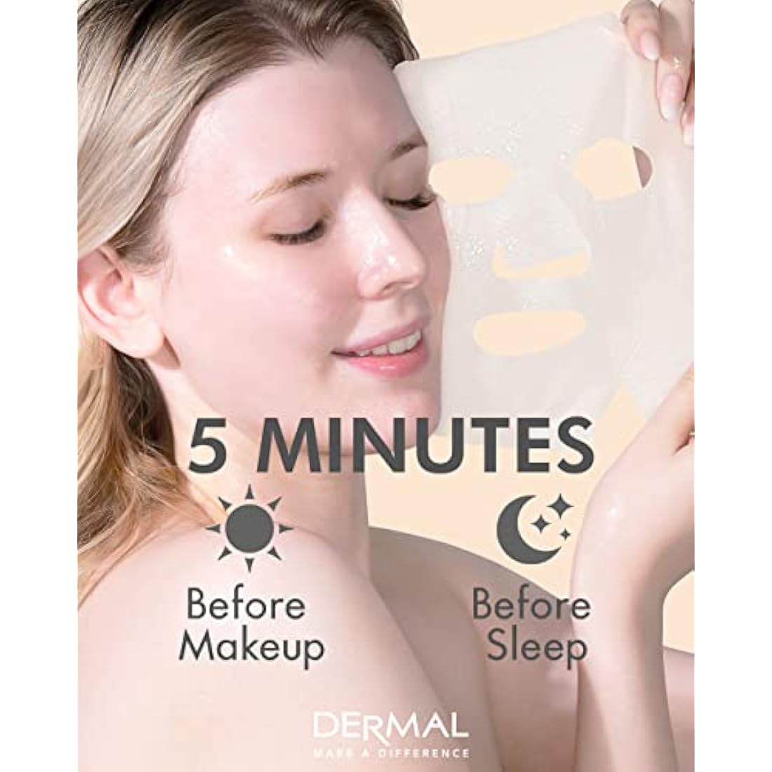 DERMAL 39 Combo Pack Collagen Essence Full Face Facial Mask Sheet - The Ultimate Supreme Collection for Every Skin Condition Day to Day Skin Concerns. Nature made Freshly packed Korean Face Mask