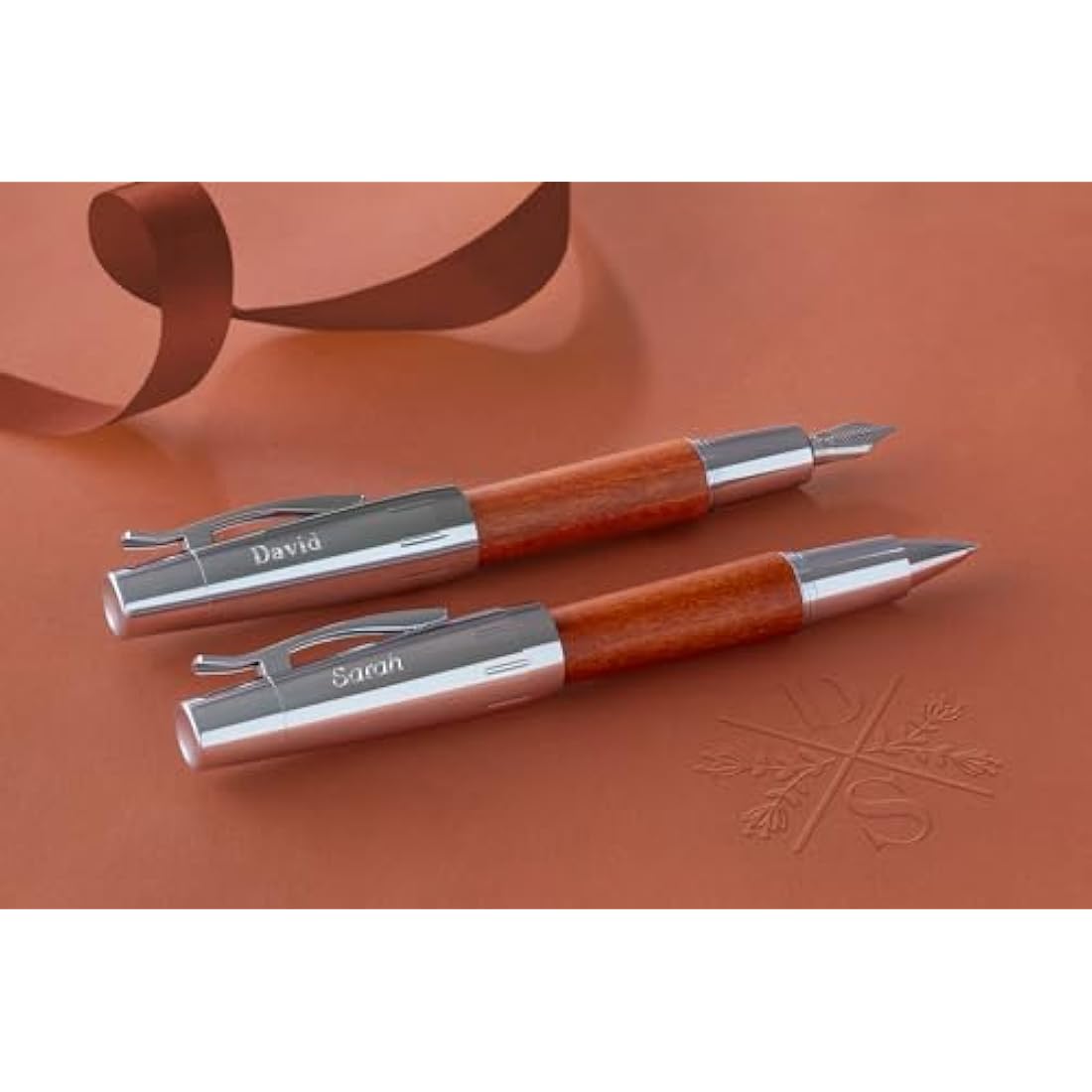 E-MOTION BALLPOINT WOOD/CHROME BROWN