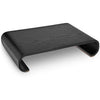 Navaris Computer Monitor Wood Stand - Universal Desk Monitor Holder - Desktop Dock Wooden Mount Display Riser for PC TV Laptop - Oak in Black
