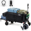 Portal Festival Trolley with Adjustable Tailgate Brakes 300L Beach Trolley for Sand with Wide Wheels Camping Cart Heavy Duty Folding Wagon Collapsible Trailer Buggy for Garden Event