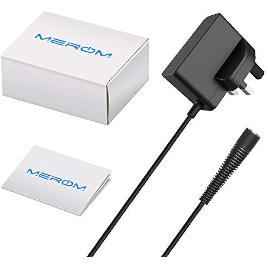 MEROM 12V Shaver Charger Power Cord - Compatible with Braun Series 1, 3, 5, 7, 9 - Rozor Power Adapter