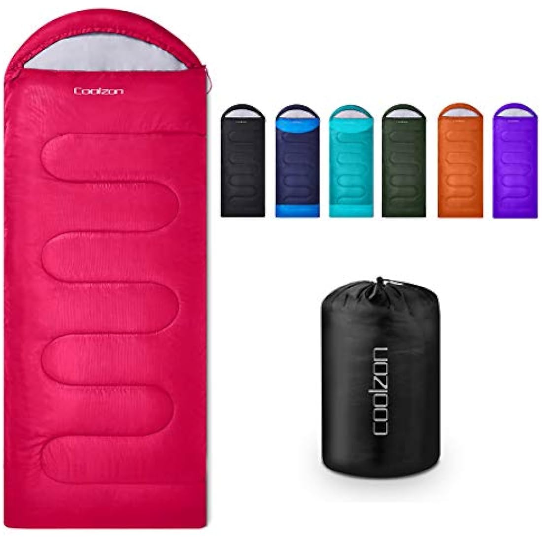 Coolzon Outdoor Sleeping Bag for Camping, for 3-4 Seasons, Adult Blanket, Small Packed Size, Ultralight Carry Bag, Soft, Thick and Warm, for Outdoor Camping, Travel, Hiking