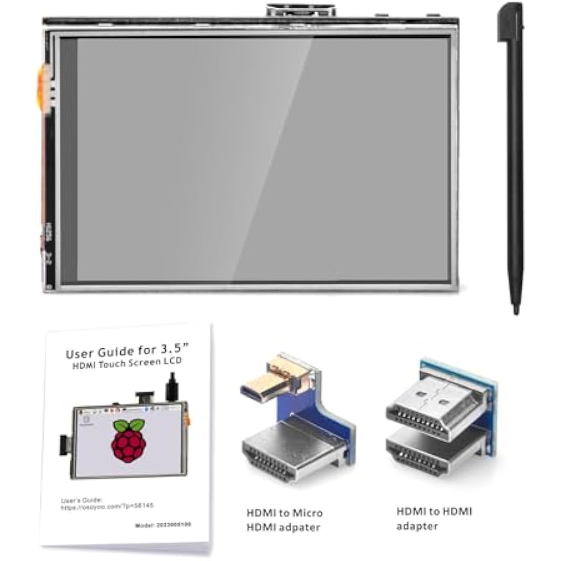 OSOYOO Touchscreen LCD Monitor HDMI Display 3,5" TFT with Stylus and Manual for Raspberry Pi 4 3 Modell B+