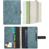 WONDERPOOL Leather Diary Refillable Notebook Spiral Journal Binder Portfolio - A5 Dot Grid Paper & Inner Pockets for Travel Work and Personal Organizer (Lake Blue, A5)