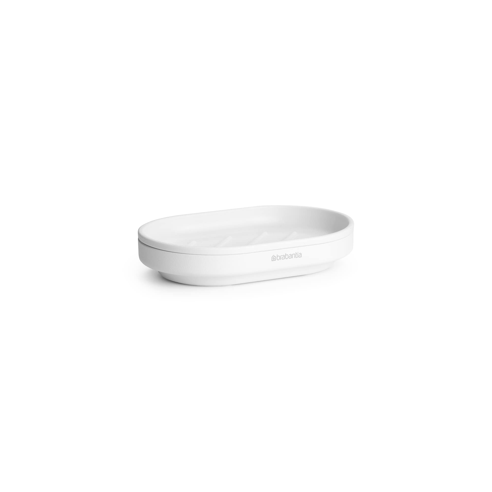 Brabantia - Mindset Soap Dish - Non-Slip Base - Ribs Keep the Soap High & Dry - Removable Inner Tray - Corrosion Resistant Metal - Bathroom Accessory