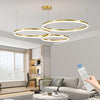 Mikeru 40+60+80cm Minimalist Pendant Lights, Dimmable 10% to 100% Gold Height Adjustable Pendant Lights with Memory Function 3000K/4500K/6500K LED Pendant Lights for Kitchen Island