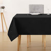 Deconovo Home Decorative Oxford Wipeable Tablecloth Rectangle Water Resistant Tablecloth for Dining Table 130x220cm(51x87in) Black