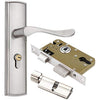 Qrity Door Handle Lever, Euro Lever Lock, Cylinder, 3 Copper Keys, Zinc Alloy