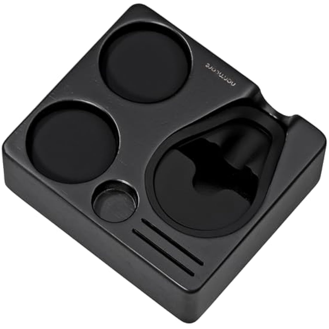 Normcore Compact Tamping Station - Espresso Black Tamper Station Base - Genuine American Black OAK Tamper Holder - Wooden Coffee Portafilters Stand Base For 54 /58mm Espresso Machine Accessories