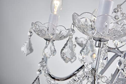 Bestier Modern Chrome Pendant Chandelier Crystal Lighting Ceiling Light Fixture Lamp for Dining Room Bathroom Bedroom Livingroom 6 E14 Bulbs Required D60cm x H65cm