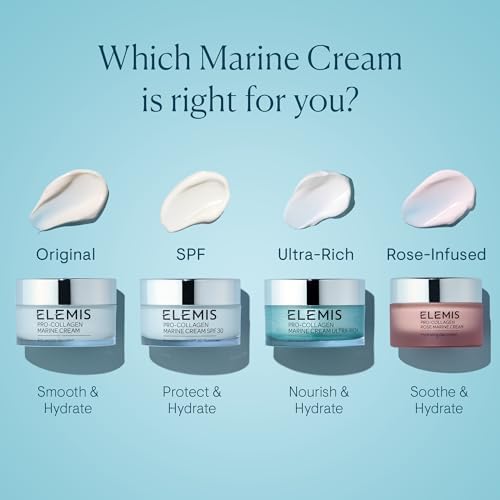ELEMIS Pro-Collagen Marine Cream SPF30 – Anti-Wrinkle Face Moisturiser, Hydrating Day Cream, 50ml – Original, Ultra-Rich or Rose
