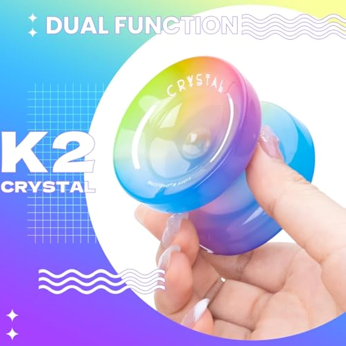 SHUNGRU Yoyo K2 Blue Pink Yellow, Responsive Yo yo for Kids Beginners, Dual Purpose YoYo with Unresponsive Yo yo Bearing + 12 Yoyo Strings + Case Bag + Bearing Remover Tool