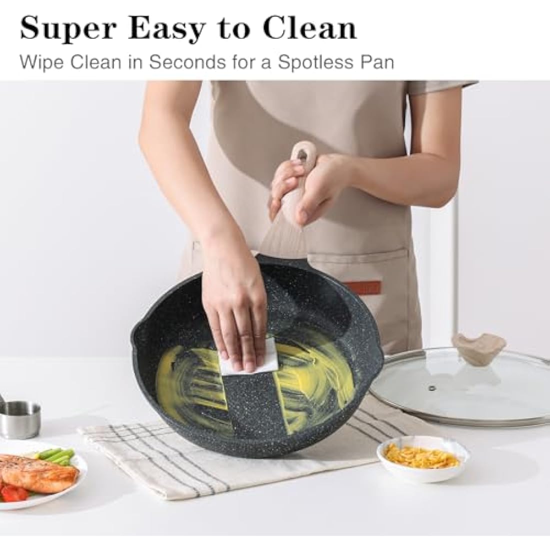 Kordisen Nonstick Frying Pan Set, 3 Piece Skillet Set, Healthy Induction Cooking Pan, Stay-Cool Handle, Compatible with All Stovetops, PFOA Free (20/24/28cm)