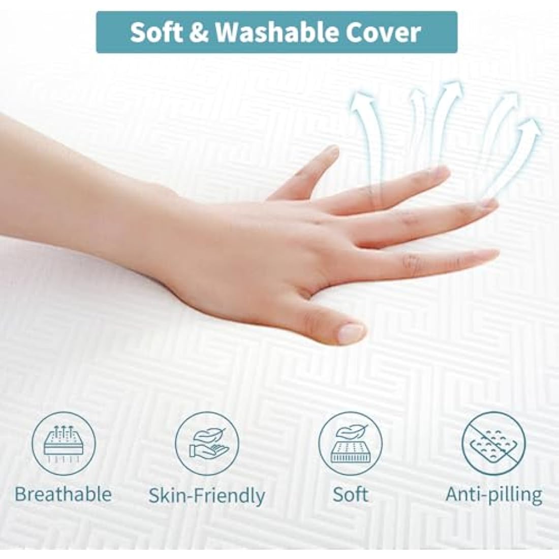 wowttrelax Folding Mattress single, 4 Inch Foldable Floor Mattress Single Memory Foam, 4 Fold Easy Storage With Washable Cover & Pressure Relief for Camping, Caravans, Travel, Guest (90x190x10cm)