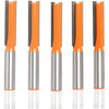 Sinoprotools 5pcs Straight Router Bits, 1/2" Shank Tungsten Carbide Router Cutter, 2" Cutting Depth Kitchen Fitters Router Bit Set for Woodworking(5 Bits)