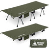 OneTigris SUPRANUBIS Camping Cot, Height Adjustable with Cot Leg Extenders, Strong Support 330lbs, Portable Folding Bed for Camping, Hiking, Travel, Truck, Beach, Office Nap (Ranger Green)