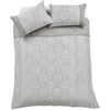 Olivia Rocco Savoy Jacquard Duvet Set Easy Care Double King Super King Size Quilt Covers & Pillowcases Bedding, King, Grey
