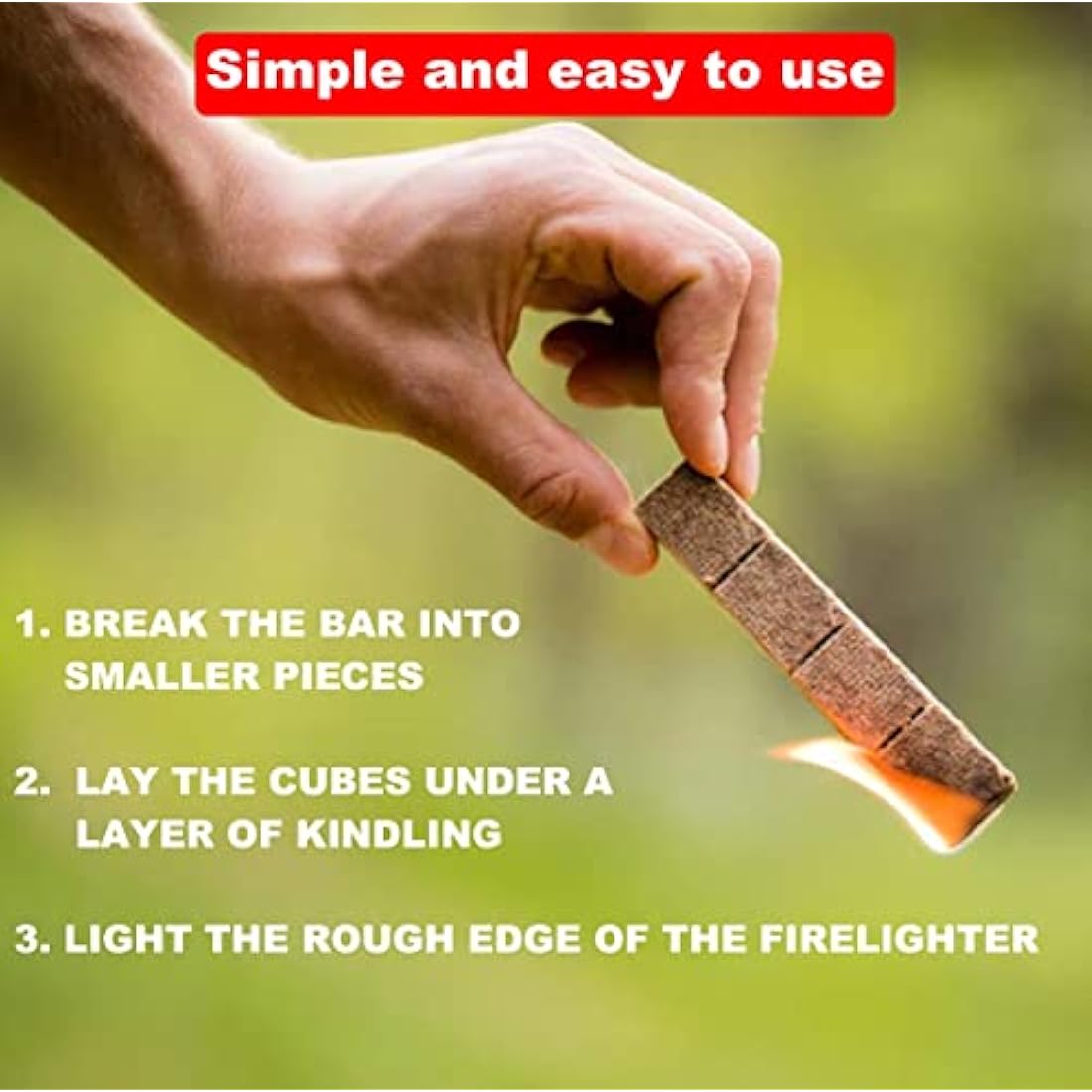 Fire Lighters - Natural Firelighters Made from Wood Fibre and Wax, Pack of 160, Long Burn Time Up to 10 Minutes, Ideal Fire Lighters for Wood Burners