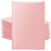 Switory 50Pcs Poly Bubble Mailers, 10.2x17.7cm Padded Envelopes Bubble Lined Wrap Polymailer Bags for Shipping Packaging Mailing Self Seal, Pale Pink (Outside Size: 10.2x22.3cm)