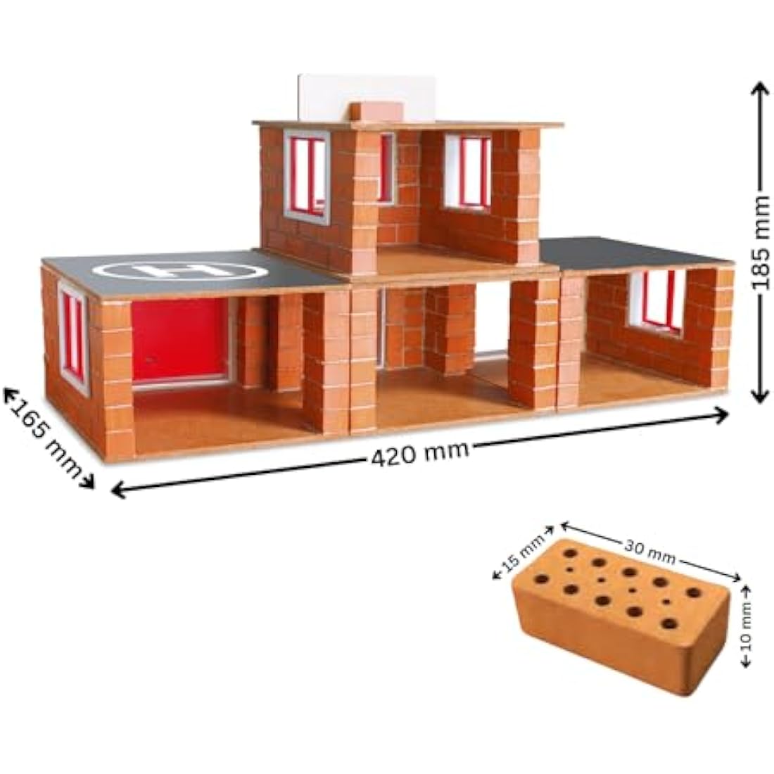 Teifoc 4800 Stone Blocks Fire Station, Multi Colour