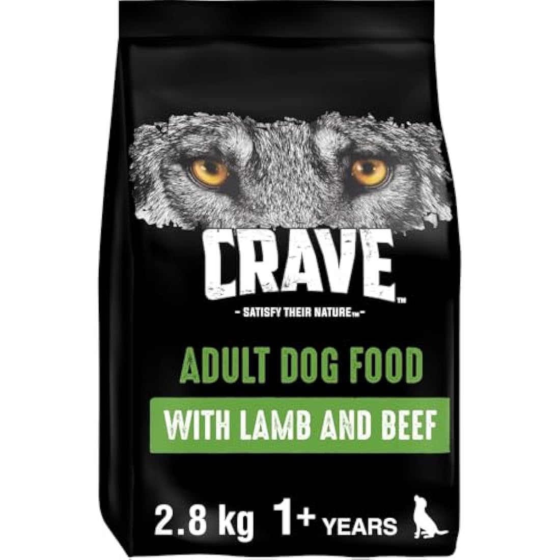 Crave Lamb & Beef 3 x 2.8 kg Bags, Premium Adult Dry Dog Food with high Protein, Grain-free