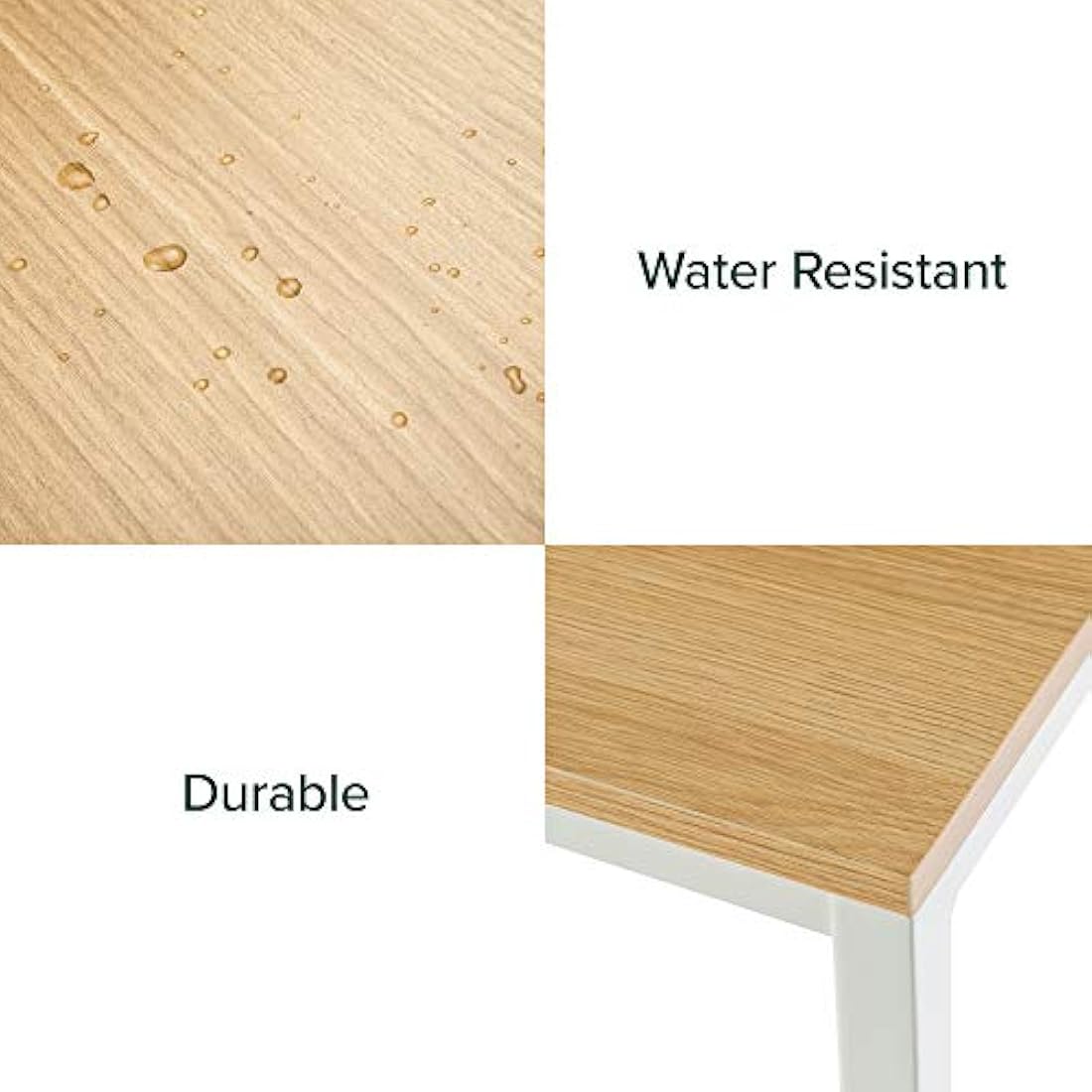 Zinus Jennifer 140x61x74 cm - Metal and wood modern study desk - Home office computer table - Natural Brown and White