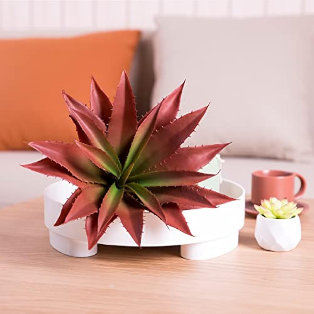 Veryhome Succulents Plants Artificial Aloe Plant, 12.5Inch Large Faux Succulents Unpotted, Premium Crafting DIY Greenery Decor for Indoor & Outdoor(Red)