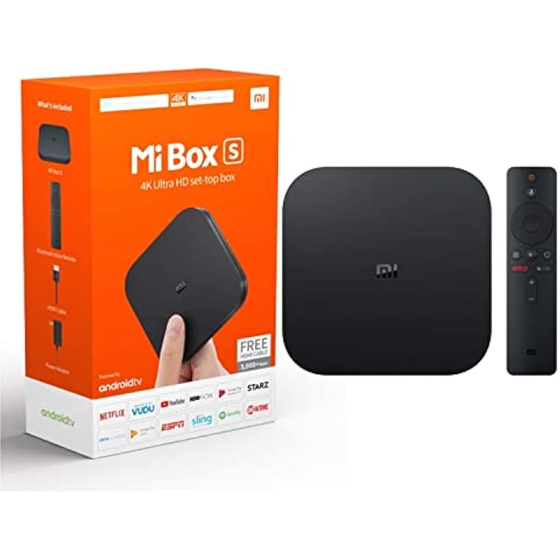 Xiaomi Mi Box S 4K Ultra HD Android TV Streaming Media Player with Google Assistant & Chromecast Built-In – Black