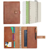 WONDERPOOL Leather Diary Refillable Notebook Spiral Journal Binder Portfolio - A5 Dot Grid Paper & Inner Pockets for Travel Work and Personal Organizer (Coffee, A5)