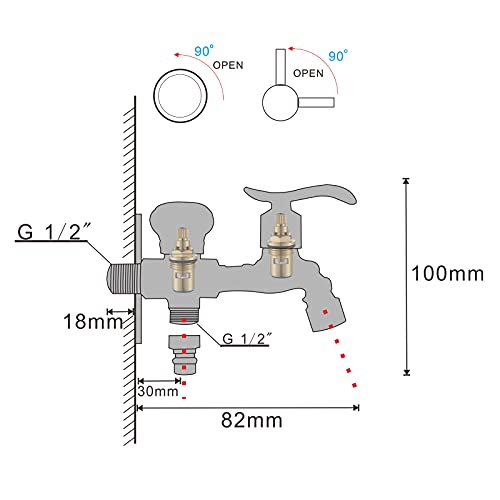 TOLIWEL TWL004CS Outdoor Decorative Dragon Garden Tap Design Outdoor Decorative Antique Cold Wall Tap