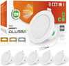ALUSSO IP65 LED Downlights Ceiling Dimmable 12W 960LM LED Recessed Ceiling Spot Lights 3000K Warm 4000K Neutral 5700K Cool Adjustable Spotlights Ceiling Lights for Bathroom Kitchen, White, 6 Pack