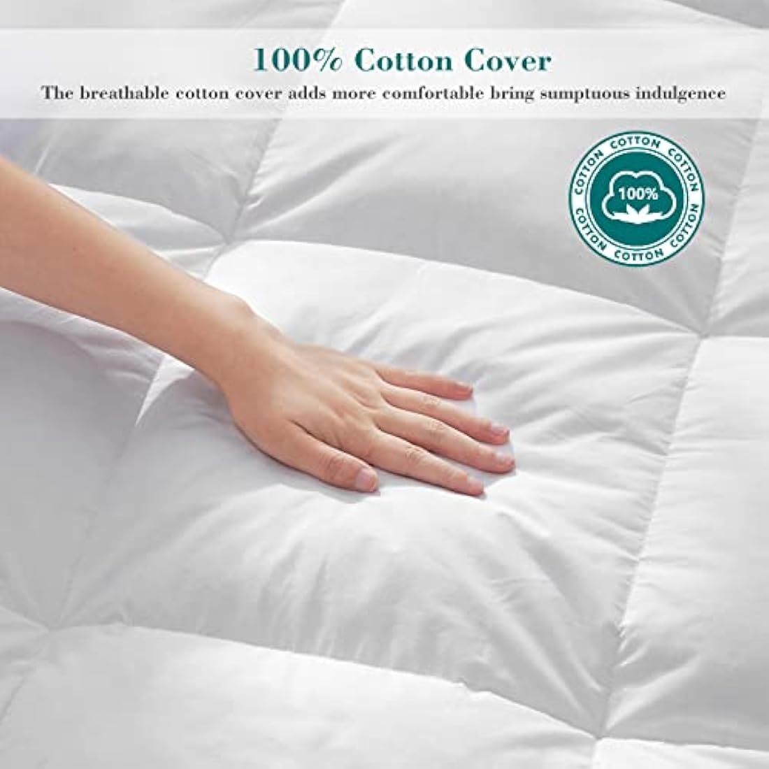 Threads For Bed 13.5 tog Down & Feather Duvet, Super King, 100% Cotton Down Proof Fabric, Machine Washable with Premium Box-Stitch Design
