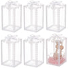 BENECREAT 24PCS Clear Gift Box with Bowknot(12x7x7cm) Transparent PVC Favour Boxes Empty Containers Packing Box for Holiday Wedding, Party and Shower Favors