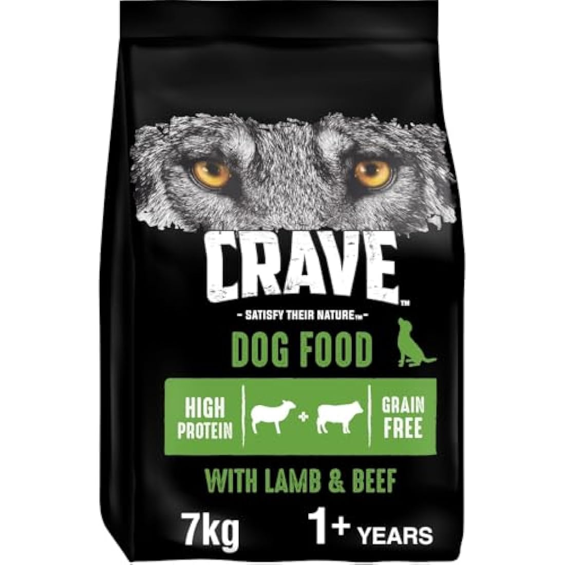 Crave Lamb & Beef 7 kg Bag, Premium Adult Dry Dog Food with high Protein, Grain-free