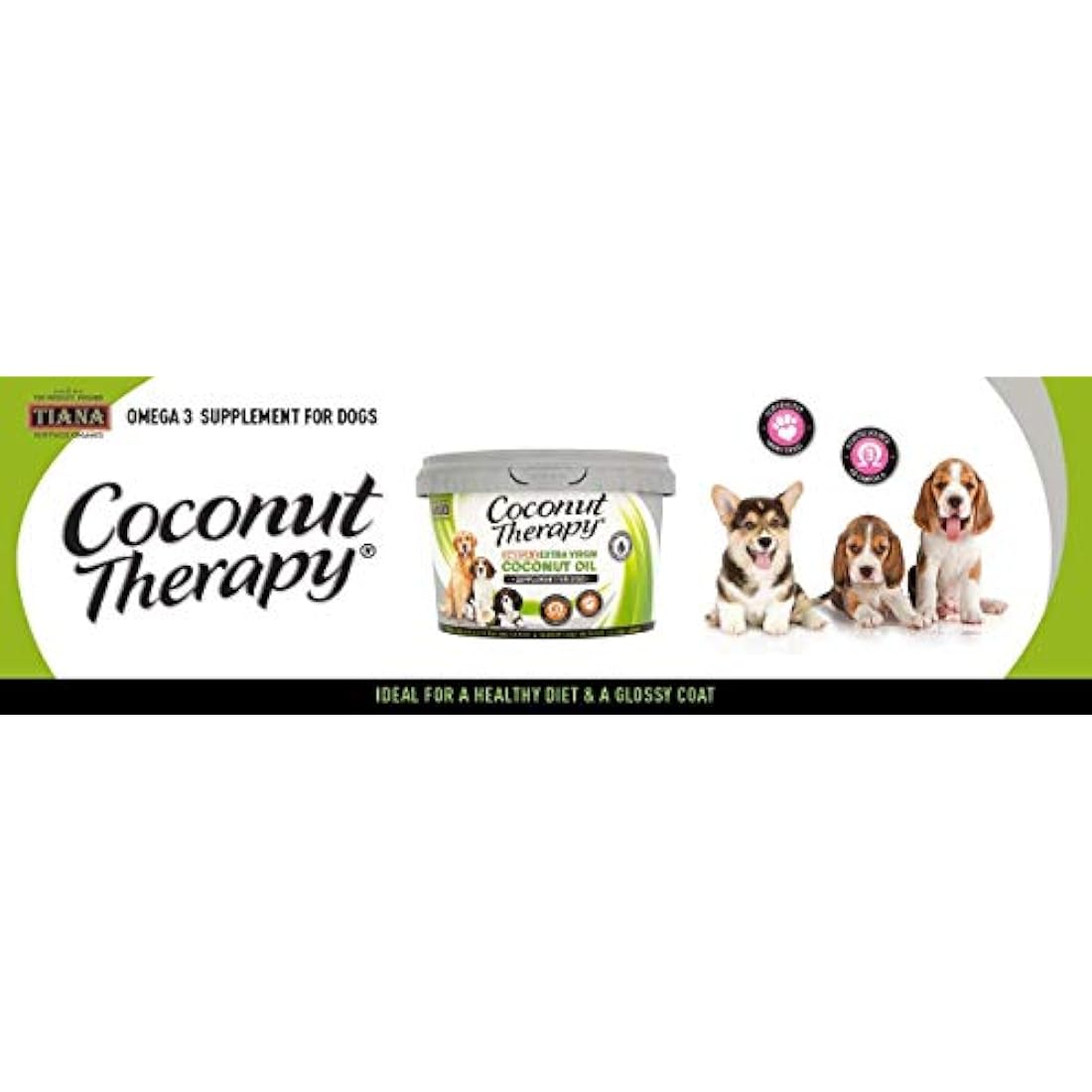 TIANA Coconut Therapy, Coconut Oil for dogs, Omega-3 Supplements for dogs, 500ml (Pack of 6)