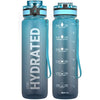 Sahara Sailor Leakproof Water Bottle 1L/500ML/750ML, Tritan BPA Free Motivational Sport Drinks Bottle with Clear Time Marker, Lock Cover, Easy Clean Brush, Durable for Gym, School, Cycling (1 Bottle)