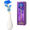 Childom Birthday Gifts for Women,Christmas Rose Gifts For Women Her Mum,Blue Rose Flower With Vase,Valentines Present,Purple Flowers for Grandma Wife Girl Anniversary Christmas Wedding Engagement