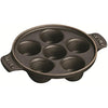 Staub Round Snail Dish with 6 Holes, Cast Iron, Matt Black, 14 centimeters