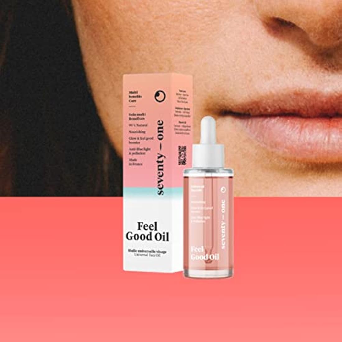 SeventyOne Percent | Feel Good Oil | Dry Oil Face | Ultra Moisturizing & Protective | Restores & Smoothes Skin | Radiance Revealer | Anti-Oxidant | 99% Natural - Made in France | 50 ml