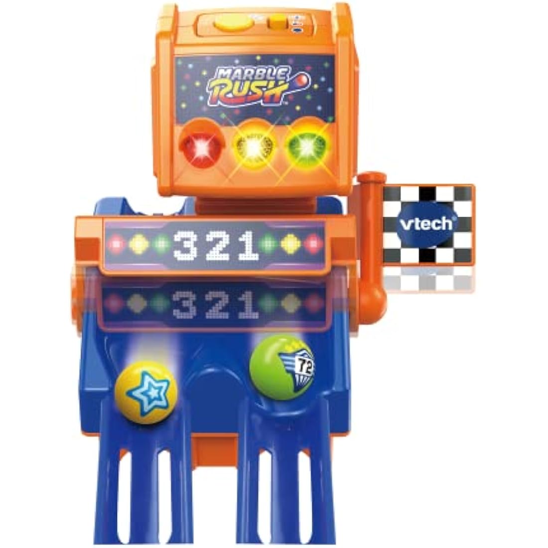 VTech Marble Rush Speedway, Construction Toys for Kids with 5 Marbles and 70 Building Pieces, Electronic Marble Run, Colour-Coded Building Toy, 4 Years +, English Version