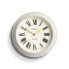 Jones Clocks Supper Club wall clock | Large classic round clock | 40cm | Very pale grey | Roman numerals |Traditional design ideal for kitchen or