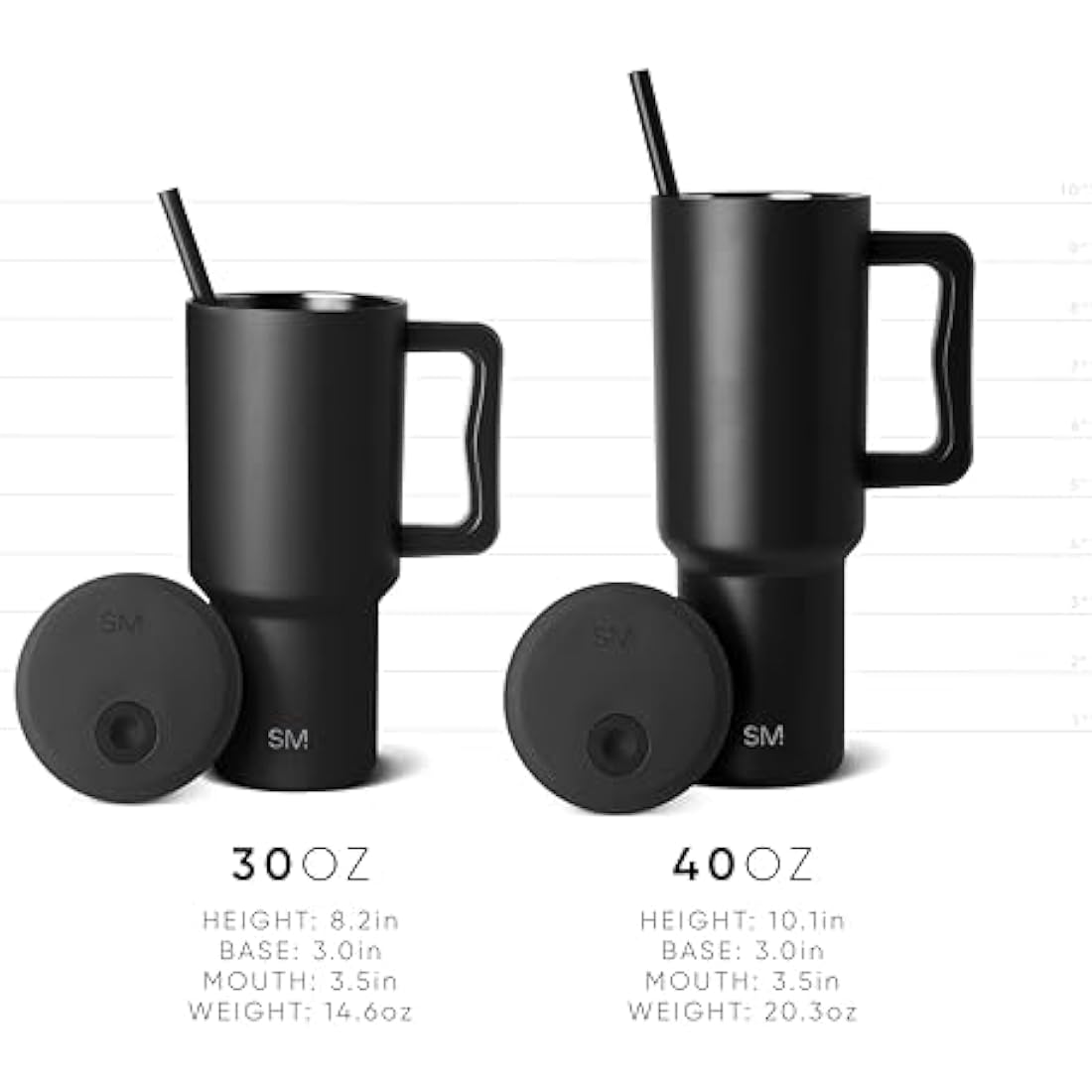 Simple Modern Tumbler 40 oz with Handle and Straw | Insulated Stainless Steel Water Bottle Iced Coffee Cup Travel Mug | Gifts for Women & Men | Trek | 1180ml | Blush